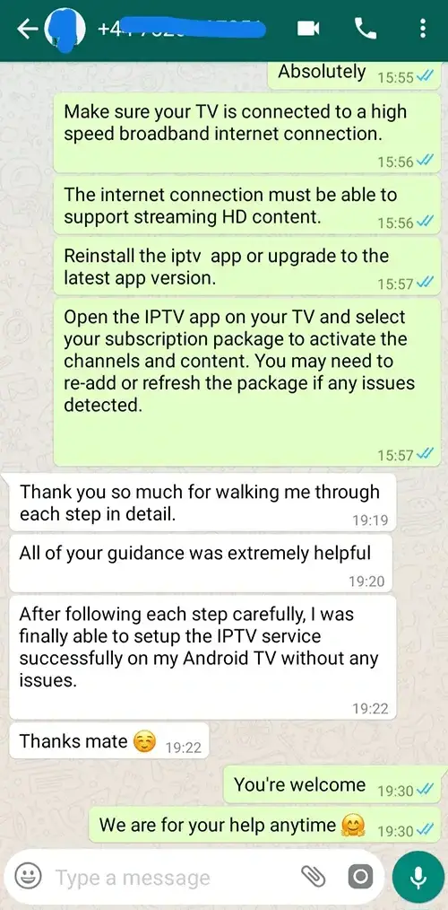 Client feedback on Best high-quality IPTV service UK