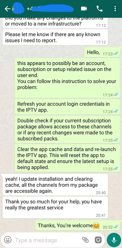 Client feedback on Best high-quality IPTV service UK