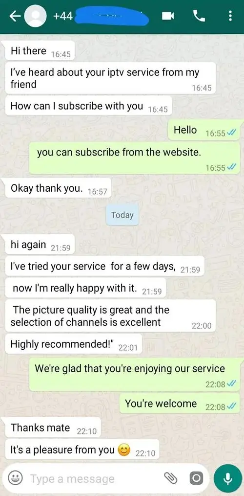 Client feedback on Best high-quality IPTV service UK