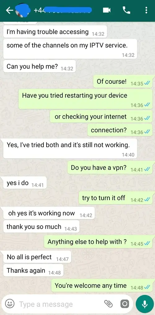 Client feedback on Best high-quality IPTV service UK